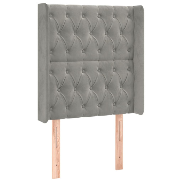Wezgłowie Szary 83 x 16 x 118/128 cm Aksamit vidaXL 521410