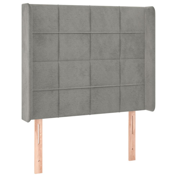 Wezgłowie Szary 83 x 16 x 118/128 cm Aksamit vidaXL 521838