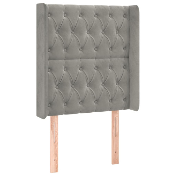 Wezgłowie Szary 83 x 16 x 118/128 cm Aksamit vidaXL 523372