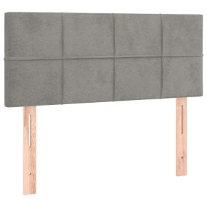 Wezgłowie Szary 90 x 5 x 78/88 cm Aksamit vidaXL 535603 Wezgłowie Szary 90 x 5 x 78/88 cm Aksamit vidaXL 535603