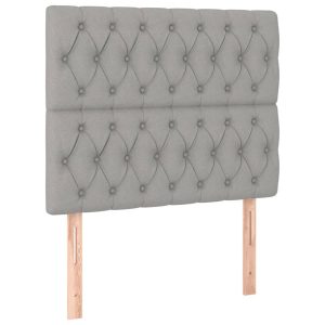 Wezgłowie Szary 90 x 7 x 118/128 cm Tkanina vidaXL 527835