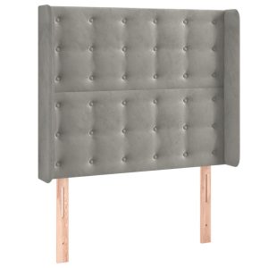 Wezgłowie Szary 93 x 16 x 118/128 cm Aksamit vidaXL 521820