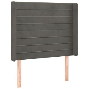 Wezgłowie Szary 93 x 16 x 118/128 cm Aksamit vidaXL 527505 Wezgłowie Szary 93 x 16 x 118/128 cm Aksamit vidaXL 527505