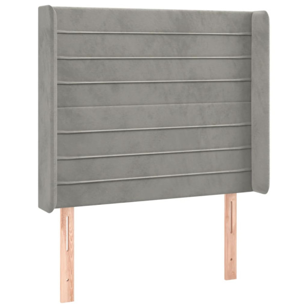 Wezgłowie Szary 93 x 16 x 118/128 cm Aksamit vidaXL 527549