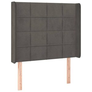 Wezgłowie Szary 93 x 16 x 118/128 cm Aksamit vidaXL 527618 Wezgłowie Szary 93 x 16 x 118/128 cm Aksamit vidaXL 527618