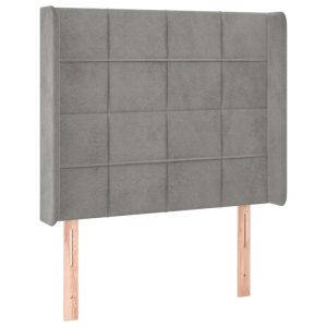 Wezgłowie Szary 93 x 16 x 118/128 cm Aksamit vidaXL 527807 Wezgłowie Szary 93 x 16 x 118/128 cm Aksamit vidaXL 527807
