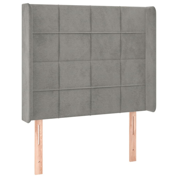 Wezgłowie Szary 93 x 16 x 118/128 cm Aksamit vidaXL 527807