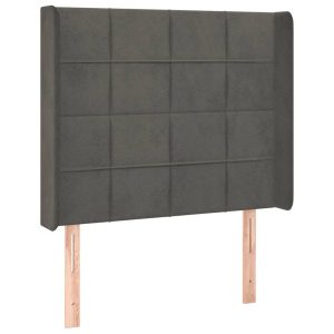 Wezgłowie Szary 93 x 16 x 118/128 cm Aksamit vidaXL 527814 Wezgłowie Szary 93 x 16 x 118/128 cm Aksamit vidaXL 527814