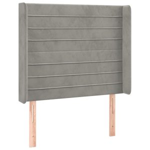 Wezgłowie Szary 93 x 16 x 118/128 cm Aksamit vidaXL 523302