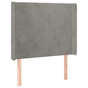 Wezgłowie Szary 93 x 16 x 118/128 cm Aksamit vidaXL 523414