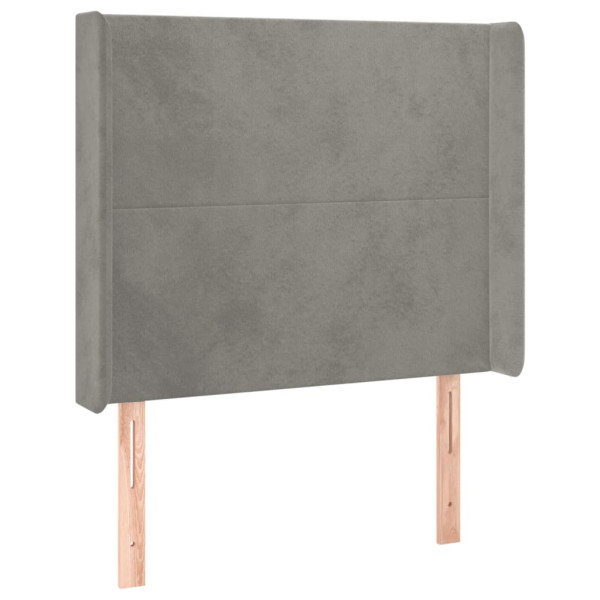 Wezgłowie Szary 93 x 16 x 118/128 cm Aksamit vidaXL 523414