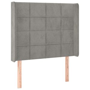 Wezgłowie Szary 93 x 16 x 118/128 cm Aksamit vidaXL 527476