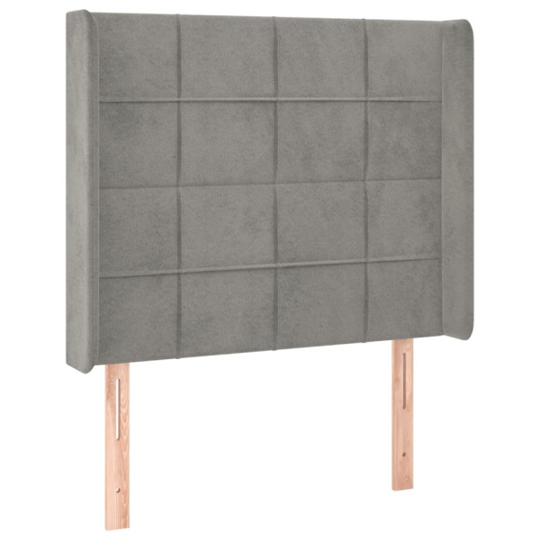 Wezgłowie Szary 93 x 16 x 118/128 cm Aksamit vidaXL 527476