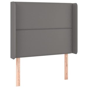 Wezgłowie Szary 93 x 16 x 118/128 cm Sztuczna skóra vidaXL 533187 Wezgłowie Szary 93 x 16 x 118/128 cm Sztuczna skóra vidaXL 533187