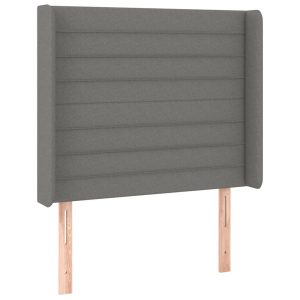 Wezgłowie Szary 93 x 16 x 118/128 cm Tkanina vidaXL 517515 Wezgłowie Szary 93 x 16 x 118/128 cm Tkanina vidaXL 517515