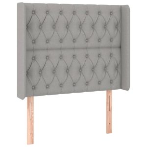 Wezgłowie Szary 93 x 16 x 118/128 cm Tkanina vidaXL 533362 Wezgłowie Szary 93 x 16 x 118/128 cm Tkanina vidaXL 533362