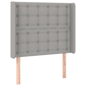Wezgłowie Szary 93 x 16 x 118/128 cm Tkanina vidaXL 535584 Wezgłowie Szary 93 x 16 x 118/128 cm Tkanina vidaXL 535584