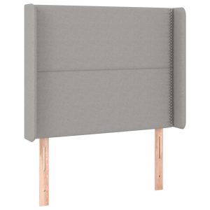 Wezgłowie Szary 93 x 16 x 118/128 cm Tkanina vidaXL 380040 Wezgłowie Szary 93 x 16 x 118/128 cm Tkanina vidaXL 380040