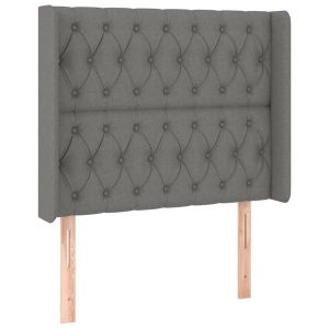 Wezgłowie Szary 93 x 16 x 118/128 cm Tkanina vidaXL 521827 Wezgłowie Szary 93 x 16 x 118/128 cm Tkanina vidaXL 521827