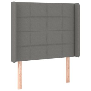 Wezgłowie Szary 93 x 16 x 118/128 cm Tkanina vidaXL 521896 Wezgłowie Szary 93 x 16 x 118/128 cm Tkanina vidaXL 521896