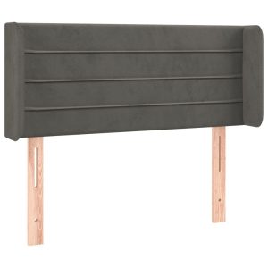 Wezgłowie Szary 93 x 16 x 78/88 cm Aksamit vidaXL 523164 Wezgłowie Szary 93 x 16 x 78/88 cm Aksamit vidaXL 523164
