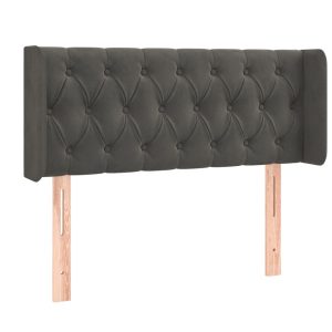 Wezgłowie Szary 93 x 16 x 78/88 cm Aksamit vidaXL 523425 Wezgłowie Szary 93 x 16 x 78/88 cm Aksamit vidaXL 523425