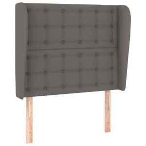 Wezgłowie Szary 93 x 23 x 118/128 cm Sztuczna skóra vidaXL 532549 Wezgłowie Szary 93 x 23 x 118/128 cm Sztuczna skóra vidaXL 532549