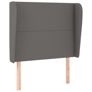 Wezgłowie Szary 93 x 23 x 118/128 cm Sztuczna skóra vidaXL 527453 Wezgłowie Szary 93 x 23 x 118/128 cm Sztuczna skóra vidaXL 527453