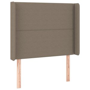 Wezgłowie Taupe 103 x 16 x 118/128 cm Tkanina vidaXL 521899 Wezgłowie Taupe 103 x 16 x 118/128 cm Tkanina vidaXL 521899