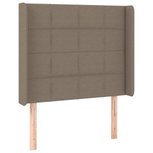 Wezgłowie Taupe 103 x 16 x 118/128 cm Tkanina vidaXL 533114 Wezgłowie Taupe 103 x 16 x 118/128 cm Tkanina vidaXL 533114