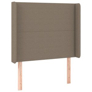 Wezgłowie Taupe 103 x 16 x 118/128 cm Tkanina vidaXL 522159 Wezgłowie Taupe 103 x 16 x 118/128 cm Tkanina vidaXL 522159