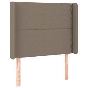 Wezgłowie Taupe 103 x 16 x 118/128 cm Tkanina vidaXL 379891 Wezgłowie Taupe 103 x 16 x 118/128 cm Tkanina vidaXL 379891