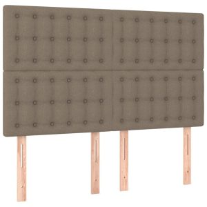 Wezgłowie Taupe 144 x 5 x 118/128 cm Tkanina vidaXL 533292