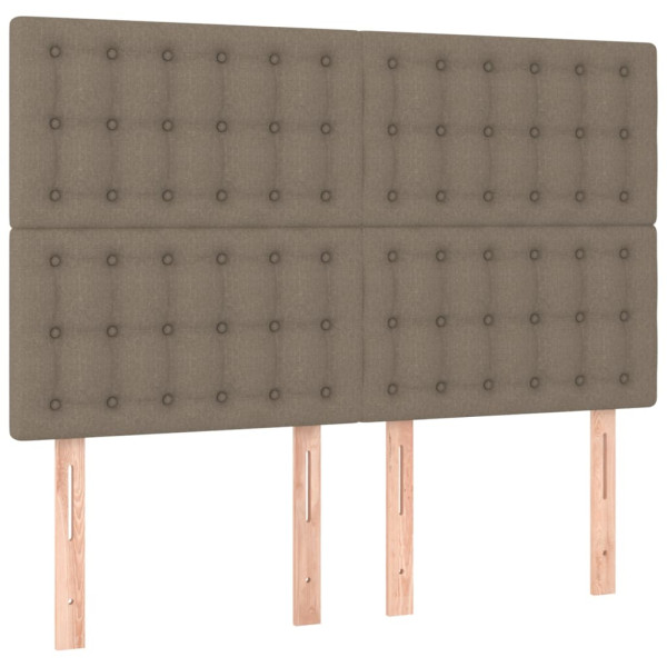 Wezgłowie Taupe 144 x 5 x 118/128 cm Tkanina vidaXL 533292