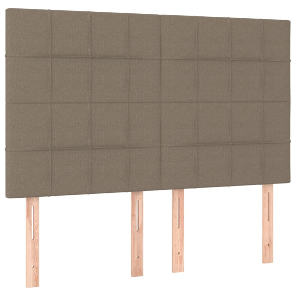 Wezgłowie Taupe 144 x 5 x 118/128 cm Tkanina vidaXL 533545