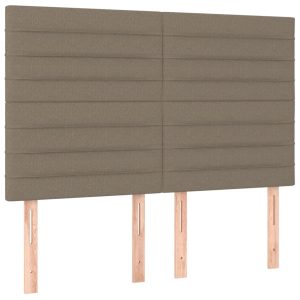 Wezgłowie Taupe 144 x 5 x 118/128 cm Tkanina vidaXL 536147