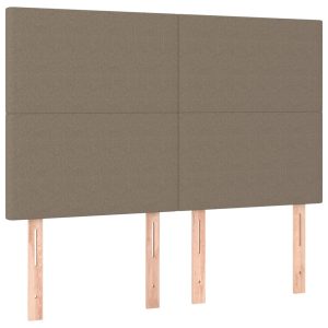 Wezgłowie Taupe 144 x 5 x 118/128 cm Tkanina vidaXL 532433