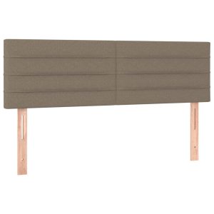 Wezgłowie Taupe 144 x 5 x 78/88 cm Tkanina vidaXL 533394
