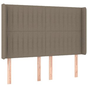 Wezgłowie Taupe 147 x 16 x 118/128 cm Tkanina vidaXL 379899 Wezgłowie Taupe 147 x 16 x 118/128 cm Tkanina vidaXL 379899