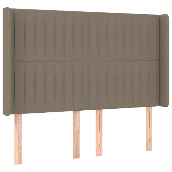 Wezgłowie Taupe 147 x 16 x 118/128 cm Tkanina vidaXL 379899