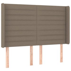 Wezgłowie Taupe 147 x 16 x 118/128 cm Tkanina vidaXL 517490 Wezgłowie Taupe 147 x 16 x 118/128 cm Tkanina vidaXL 517490