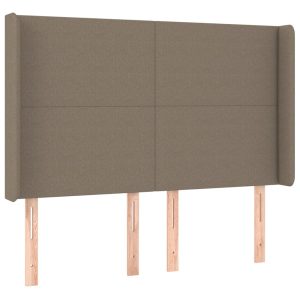 Wezgłowie Taupe 147 x 16 x 118/128 cm Tkanina vidaXL 521883 Wezgłowie Taupe 147 x 16 x 118/128 cm Tkanina vidaXL 521883