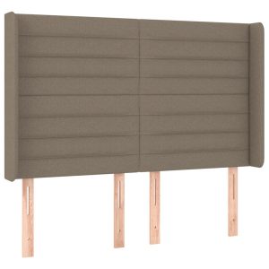Wezgłowie Taupe 147 x 16 x 118/128 cm Tkanina vidaXL 379766