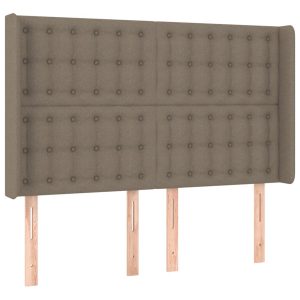 Wezgłowie Taupe 147 x 16 x 118/128 cm Tkanina vidaXL 532405 Wezgłowie Taupe 147 x 16 x 118/128 cm Tkanina vidaXL 532405
