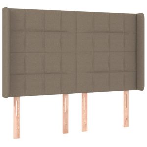 Wezgłowie Taupe 147 x 16 x 118/128 cm Tkanina vidaXL 533007 Wezgłowie Taupe 147 x 16 x 118/128 cm Tkanina vidaXL 533007