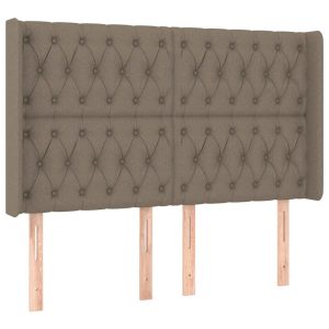 Wezgłowie Taupe 147 x 16 x 118/128 cm Tkanina vidaXL 533384 Wezgłowie Taupe 147 x 16 x 118/128 cm Tkanina vidaXL 533384