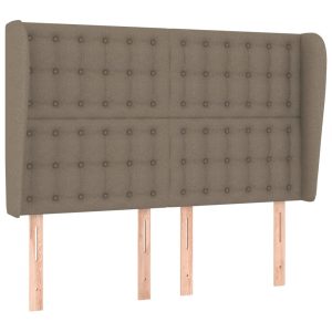Wezgłowie Taupe 147 x 23 x 118/128 cm Tkanina vidaXL 536180 Wezgłowie Taupe 147 x 23 x 118/128 cm Tkanina vidaXL 536180