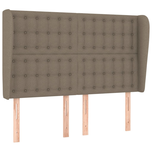Wezgłowie Taupe 147 x 23 x 118/128 cm Tkanina vidaXL 536180