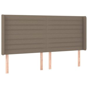 Wezgłowie Taupe 163 x 16 x 118/128 cm Tkanina vidaXL 380059 Wezgłowie Taupe 163 x 16 x 118/128 cm Tkanina vidaXL 380059