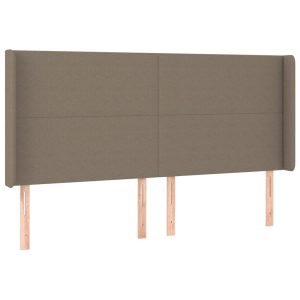 Wezgłowie Taupe 163 x 16 x 118/128 cm Tkanina vidaXL 523272 Wezgłowie Taupe 163 x 16 x 118/128 cm Tkanina vidaXL 523272